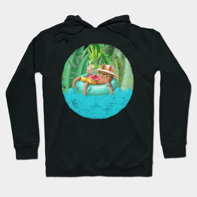 Cute cat on vacation Hoodie by CaptainPixel